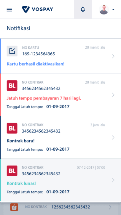 Vospay mobile app screen 6