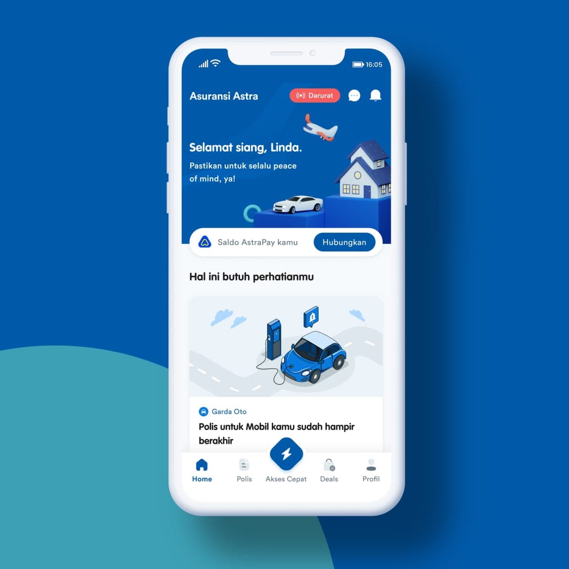 Asuransi Astra Home Screen Features