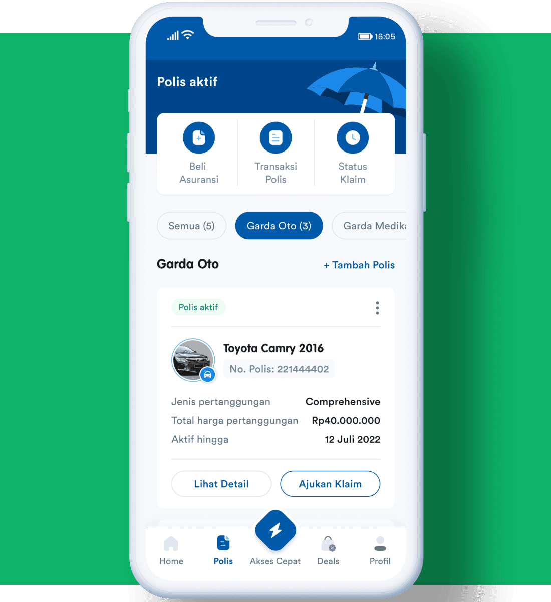 Asuransi Astra Policy Interface