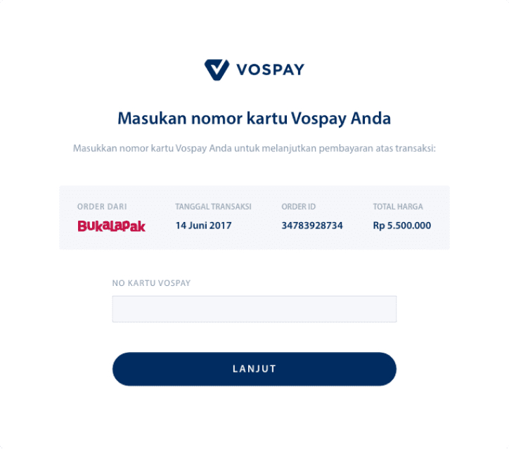 Vospay feature screen 1