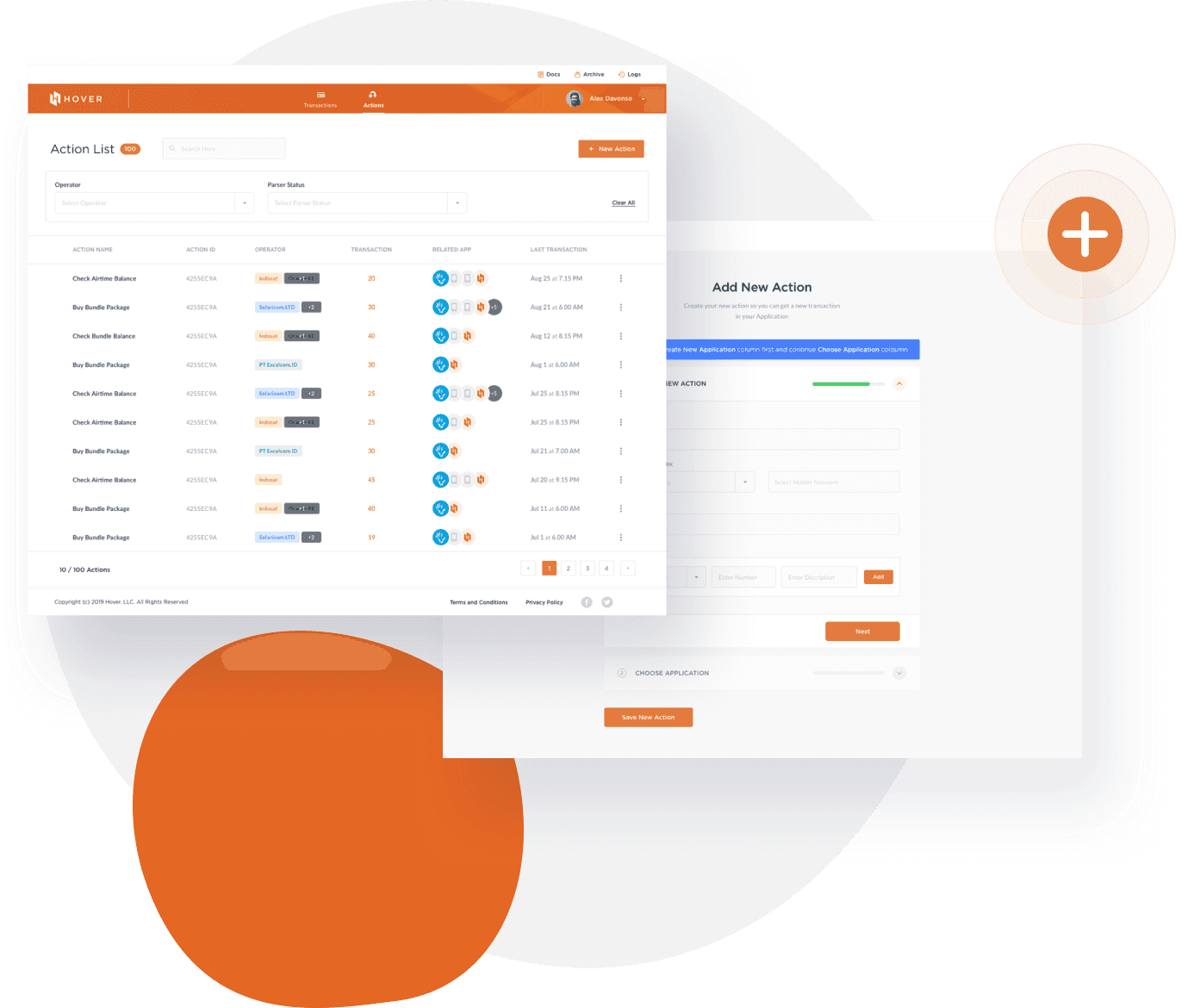 Action management interface