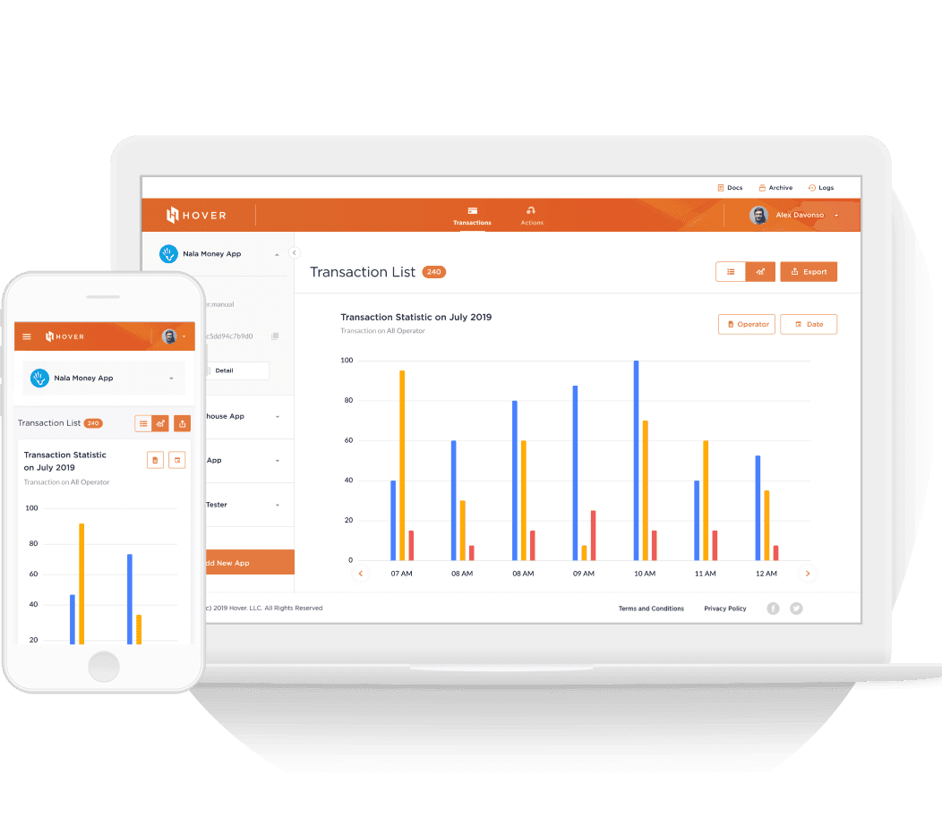 Hover dashboard preview