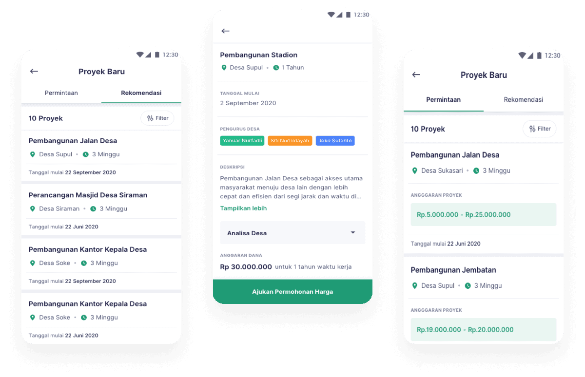 Job board interface