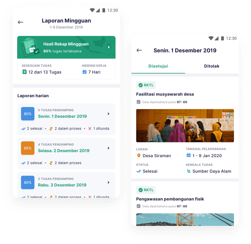 Monthly reporting interface