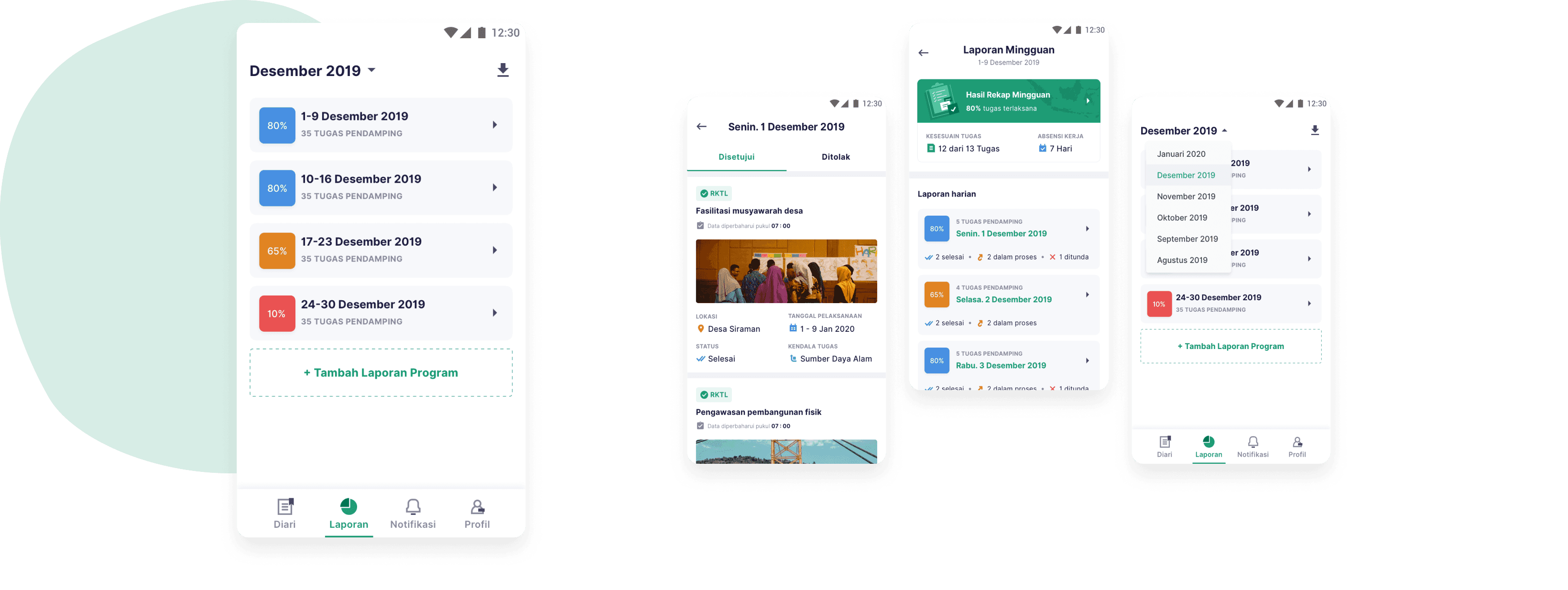 Reporting dashboard interface