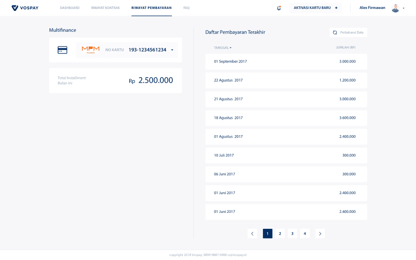 Vospay interface screen 3