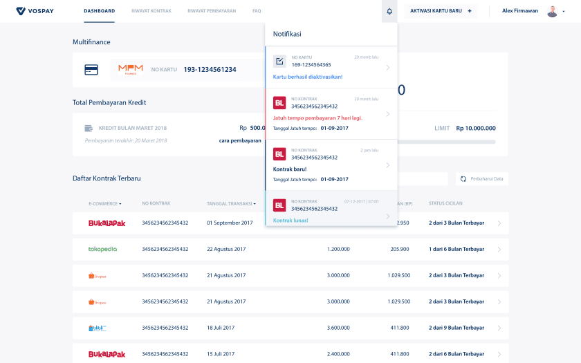 Vospay interface screen 7