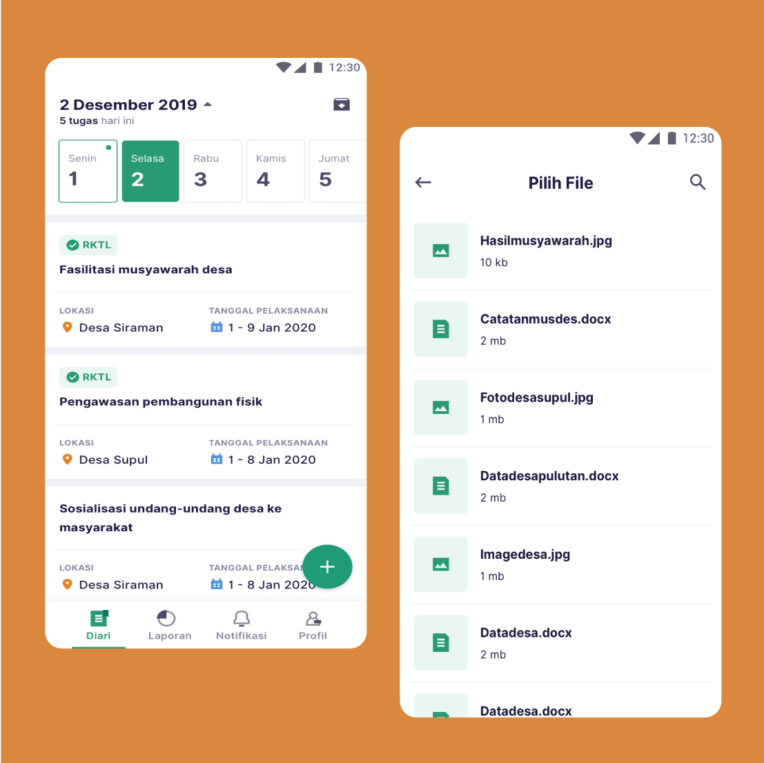 Diary feature interface 1